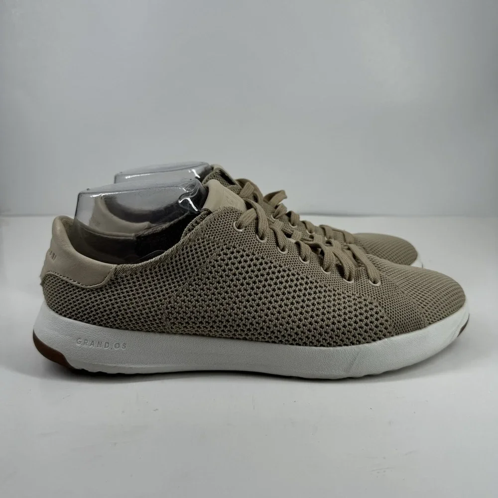 Cole Haan GrandPrø Tennis Stitchlite Men's US 9M Beige Knit Sneakers C26629